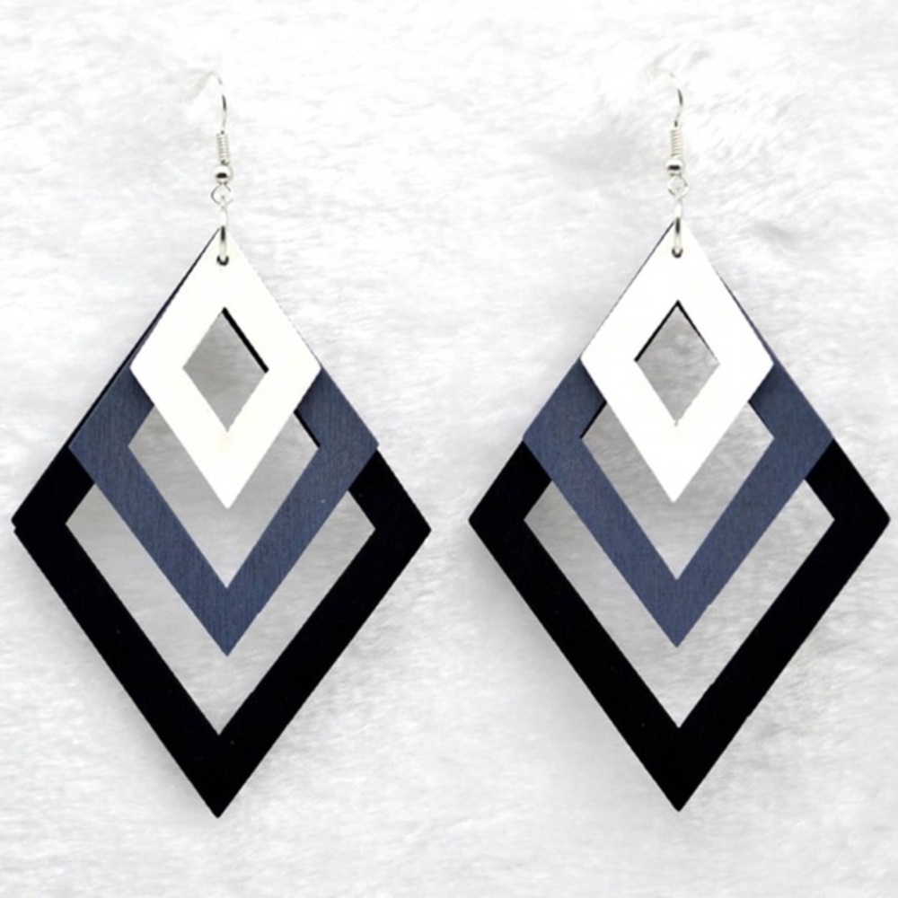 🆕 Geometric Diamond Earrings